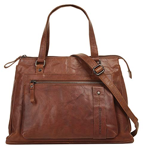 Spikes & Sparrow Handtasche Echt Leder cognac Damen - 020545 von Spikes & Sparrow