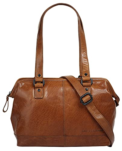 Spikes & Sparrow Handtasche Echt Leder cognac Damen - 020945 von Spikes & Sparrow