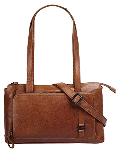 Spikes & Sparrow Handtasche Echt Leder cognac Damen - 020948 von Spikes & Sparrow