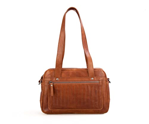 Spikes & Sparrow Handtasche Echt Leder cognac Damen - 021620 von Spikes & Sparrow