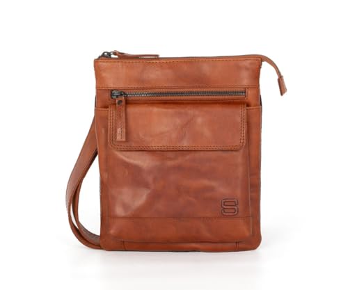 Spikes & Sparrow Leren Crossbodytas - James - Brandy Cognac von Spikes & Sparrow