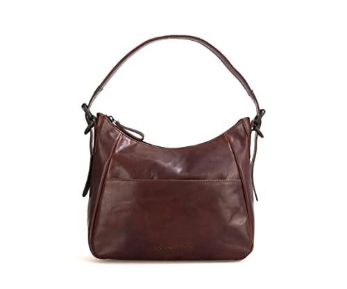 Spikes & Sparrow Leren Schoudertas - Eliana - Donkerbruin von Spikes & Sparrow