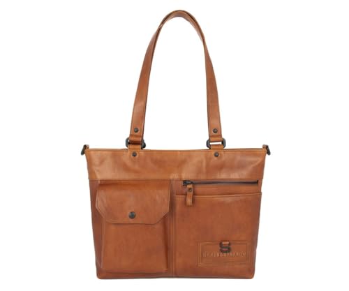 Spikes & Sparrow Leren Shopper - Marjorie - Brandy Cognac von Spikes & Sparrow