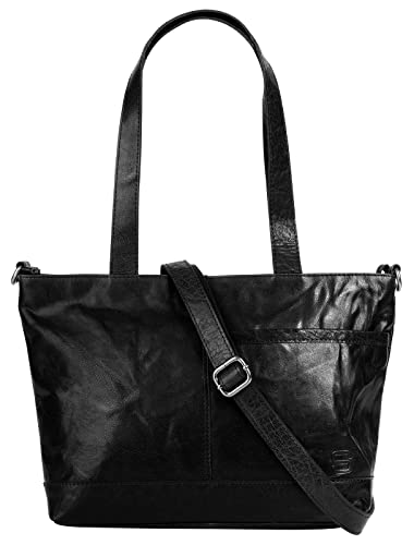 Spikes & Sparrow Shopper Echt Leder schwarz Damen - 021724 von Spikes & Sparrow