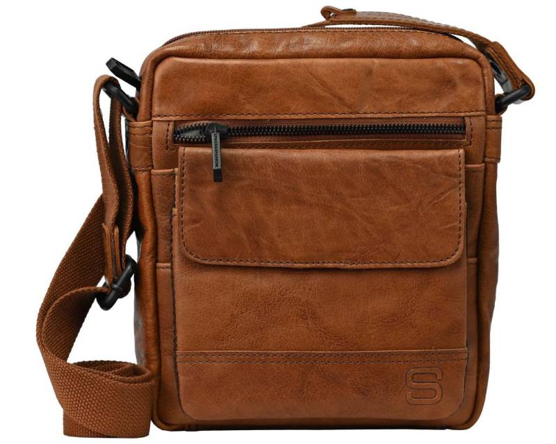 Spikes & Sparrow Umhängetasche Spikes & Sparrow-Leather-Cross-Bag 18x21x5 47-Brandy von Spikes & Sparrow