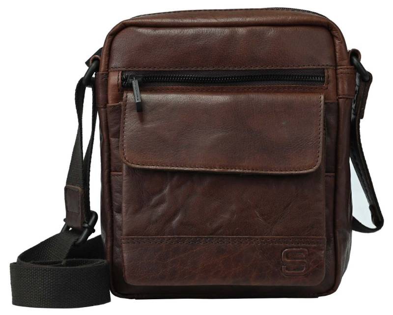 Spikes & Sparrow Umhängetasche Spikes & Sparrow-Leather-Cross-Bag -Darkbrown von Spikes & Sparrow