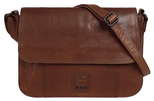 Spikes & Sparrow Umhängetasche cognac echt Leder Damen - 022025 von Spikes & Sparrow