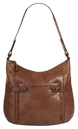 Spikes & Sparrow Umhängetasche echt Leder Damen | Crossbody mit Smartphonefach | Handtasche mit Stifthalter | Business Ledertasche mit Schlüsselband | 021726 von Spikes & Sparrow