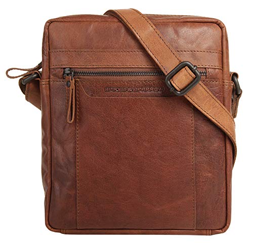 Spikes & Sparrow Umhängetasche echt Leder Herren | Unisex Messenger Bag | Schultertasche mit Stifthalter | praktische Handytasche | 101135 von Spikes & Sparrow
