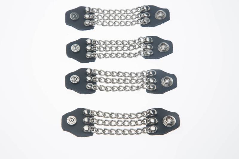 Colt 45 Calibre 4Er Set Handgefertigte Dreireihige Kette Schwarze Lederweste Verlängerungen 4 "Und 6" Handmade Usa Biker Motorrad Hd von SpikesAndLeatherUSA