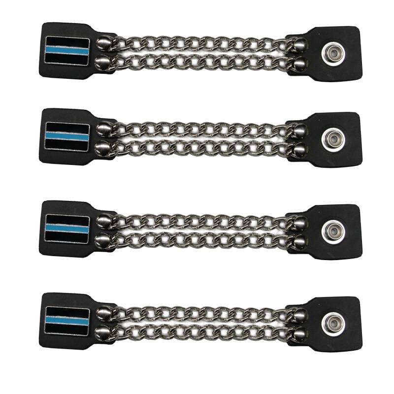 Die Dünne Blaue Linie 4Er Set Handgefertigte Zweireihige Kette Schwarze Leder Weste Verlängerungen 4 "Und 6" Handmade Usa Biker Motorrad Hd von SpikesAndLeatherUSA