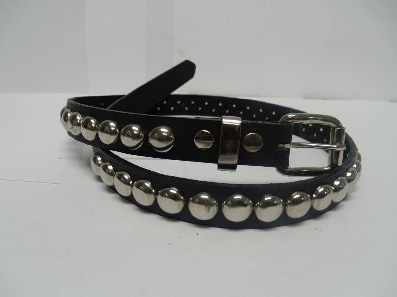 Premium 3/4 "20 Mm Breiter Vollnarbenledergürtel Mit 1 Reihe 1/2 "13 Rundkuppelnieten Silber Chrom Nieten Spiked Usa Nyc Handgemacht von SpikesAndLeatherUSA