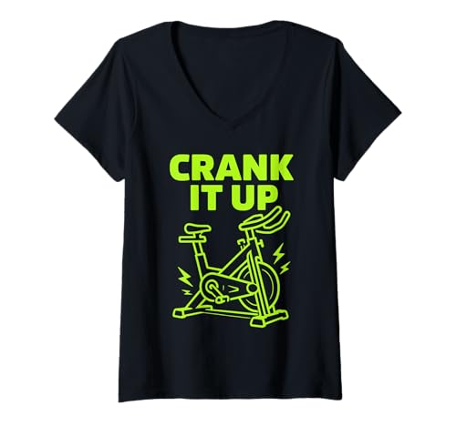 Damen Spin Instructor Life Pedal Power Spin Class Vibes Fitness T-Shirt mit V-Ausschnitt Damen Spin Instructor Life Pedal Power Spin Class Vibes Fitness T-Shirt mit V-Ausschnitt von Spin Coach Crew Cycle and Grind Spin Tribe