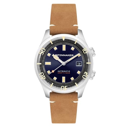 Spinnaker Herren 42mm Bradner Automatik Tidal Blue 3-Zeiger-Uhr mit Edelstahlarmband SP-5062-05 von Spinnaker