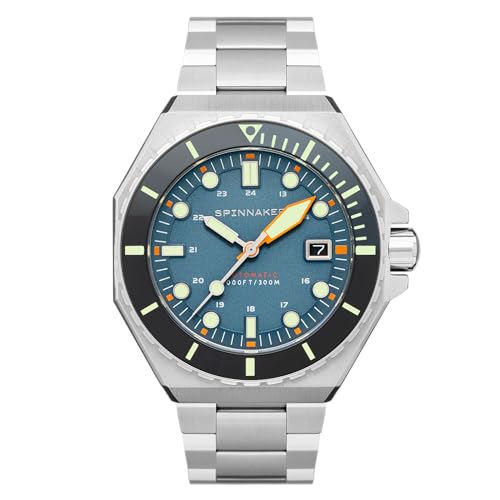 Spinnaker Herren 44mm Dumas Automatik Blue Yonder 3-Zeiger-Uhr mit massivem Edelstahlarmband SP-5081-DD von Spinnaker