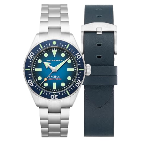 Spinnaker Herren 40mm Spence Automatik Indigo Blue Uhr mit massivem Edelstahlarmband SP-5097-22 von Spinnaker