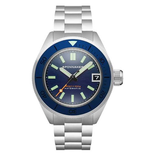 Spinnaker Herren 45mm Piccard Automatik Dark Cerulean Uhr mit Edelstahlarmband SP-5098-22 von Spinnaker