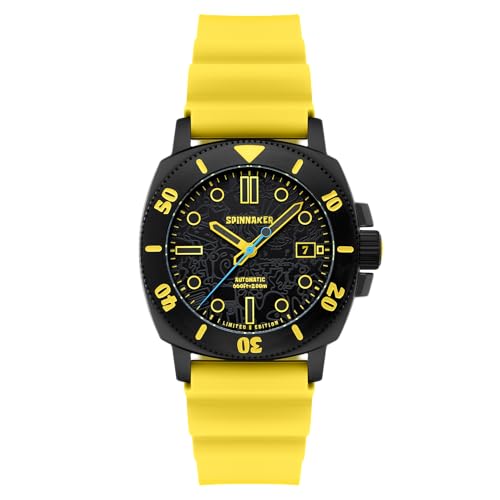Spinnaker Herren-Armbanduhr 42 mm Hull Diver Automatik Spongebob Schwammkopf Limited Edition mit Silikonarmband SP-5147, Gelber Spongebob Spinnaker Herren-Armbanduhr 42 mm Hull Diver Automatik Spongebob Schwammkopf Limited Edition mit Silikonarmband SP-5147, Gelber Spongebob von Spinnaker