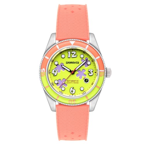 Spinnaker Herren-Armbanduhr 43 mm Fleuss Automatik Spongebob Schwammkopf Conch Street Limited Edition Armbanduhr mit Gummiband SP-5151, Patrick Pants, Armband von Spinnaker