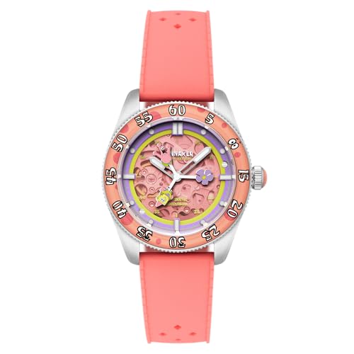 Spinnaker Herren-Armbanduhr SP-5152 Croft Mid-Size Skelett Automatik Spongebob Squarepants Peek-a-Boo Limited Edition Armbanduhr mit Gummiband, Seastar Sonnenuhr von Spinnaker