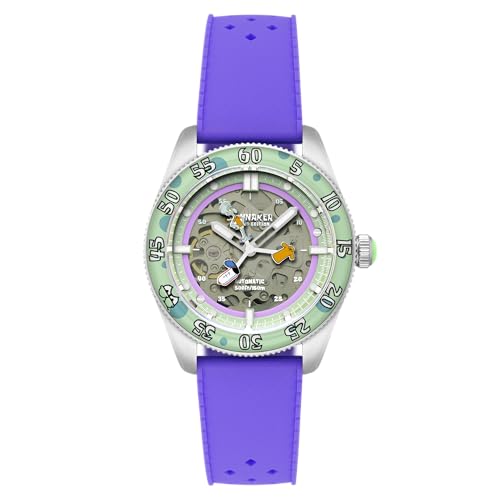 Spinnaker Herren-Armbanduhr SP-5152 Croft Mid-Size Skelett Automatik Spongebob Squarepants Peek-a-Boo Limited Edition Armbanduhr mit Gummiband, Sour Seconds von Spinnaker