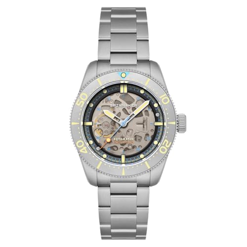 Spinnaker Herren-Automatikuhr Croft 42 Skelett mit massivem Edelstahlarmband SP-5134, Sandgestrahlter Stahl, Armband von Spinnaker