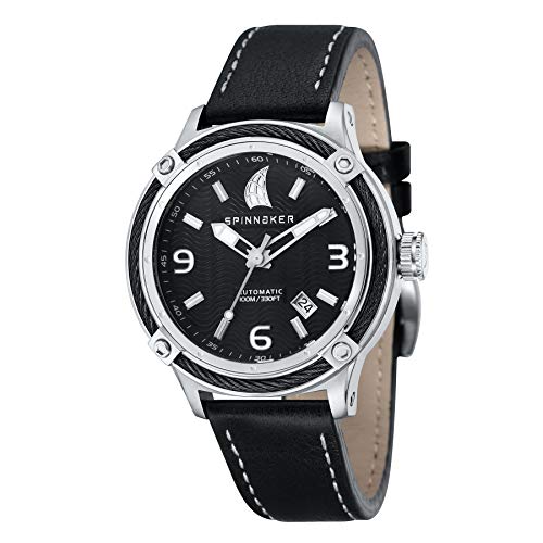 Spinnaker Herren Datum klassisch Automatik Uhr mit Leder Armband SP-5044-01 von Spinnaker