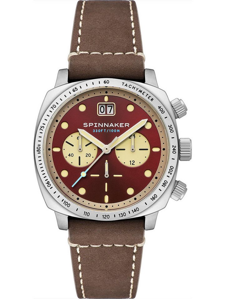 Spinnaker Quarzuhr Spinnaker SP-5068-05 Herrenuhr Hull Chronograph Burnt Maroon 42mm 10AT Spinnaker SP-5068-05 Herrenuhr Hull Chronograph Burnt Maroon 42mm 10ATM von Spinnaker