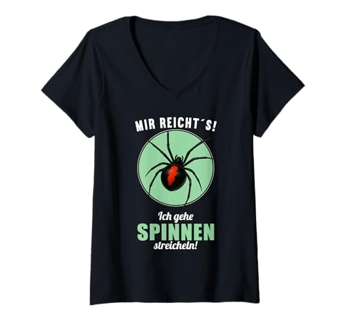 Damen Spinnen Spinne T-Shirt mit V-Ausschnitt Damen Spinnen Spinne T-Shirt mit V-Ausschnitt von Spinnen Spinne Tier Shop