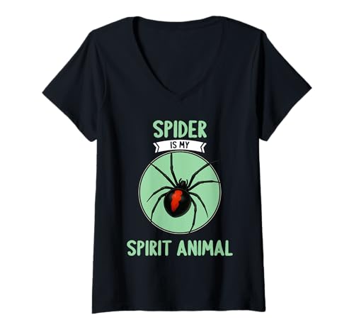 Damen Spinnen Spinne T-Shirt mit V-Ausschnitt Damen Spinnen Spinne T-Shirt mit V-Ausschnitt von Spinnen Spinne Tier Shop