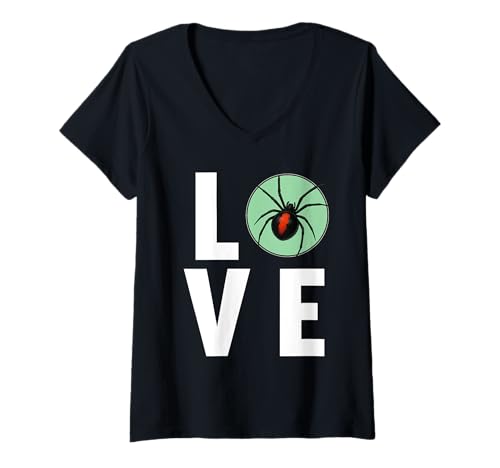 Damen Spinnen Spinne T-Shirt mit V-Ausschnitt Damen Spinnen Spinne T-Shirt mit V-Ausschnitt von Spinnen Spinne Tier Shop