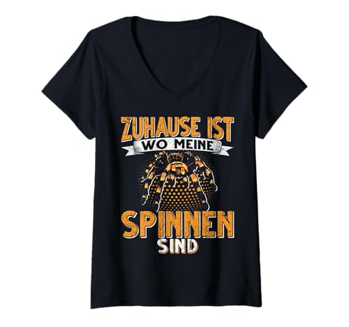 Damen Spinnen Tarantel Besitzer Vogelspinne Spinne T-Shirt mit V-Ausschnitt Damen Spinnen Tarantel Besitzer Vogelspinne Spinne T-Shirt mit V-Ausschnitt von Spinnen Tarantel Vogelspinne Spinne