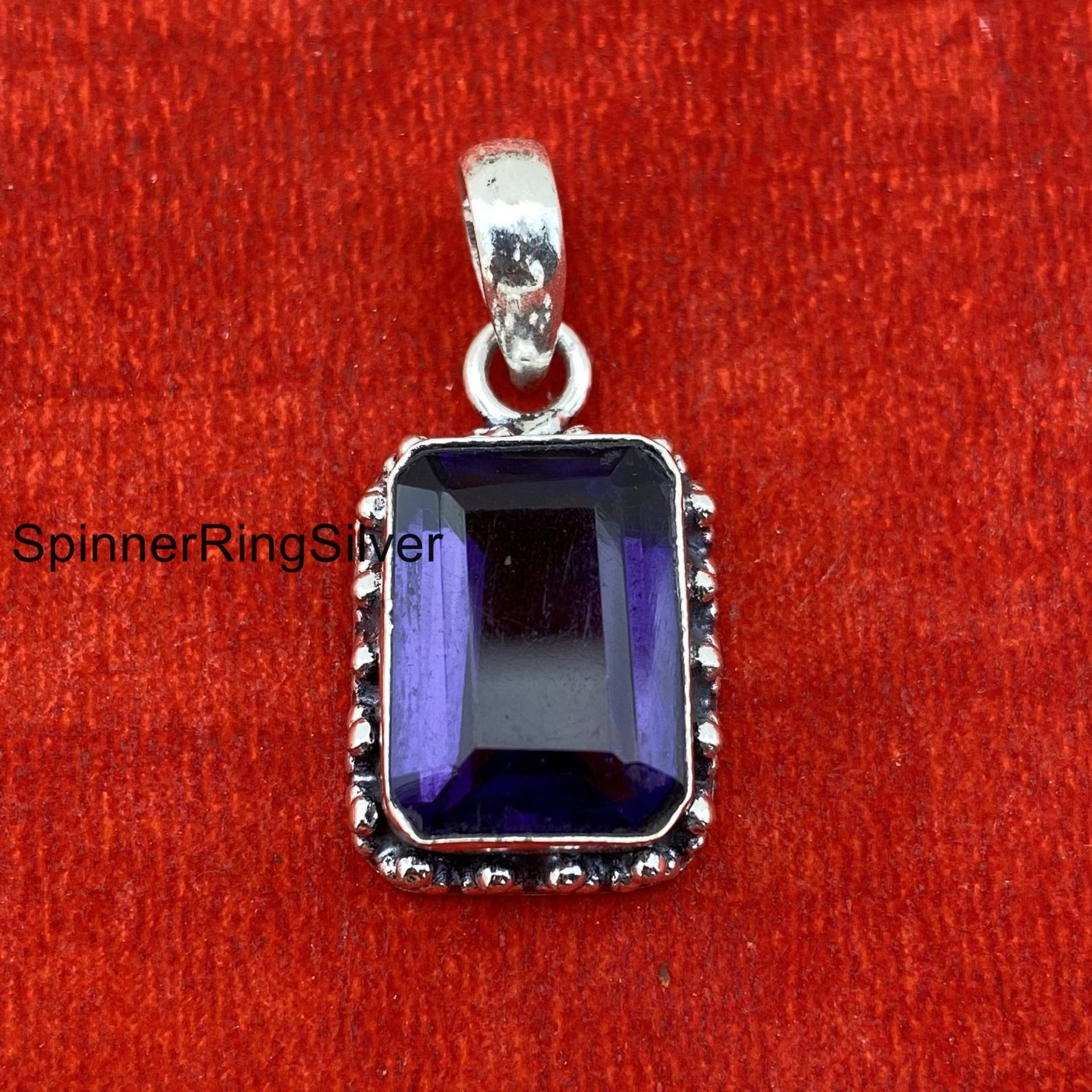 Echter Amethyst Silber Anhänger, 925 Meditation Halskette Handgemachter Damen Schmuck Sk930 von SpinnerRingSilver