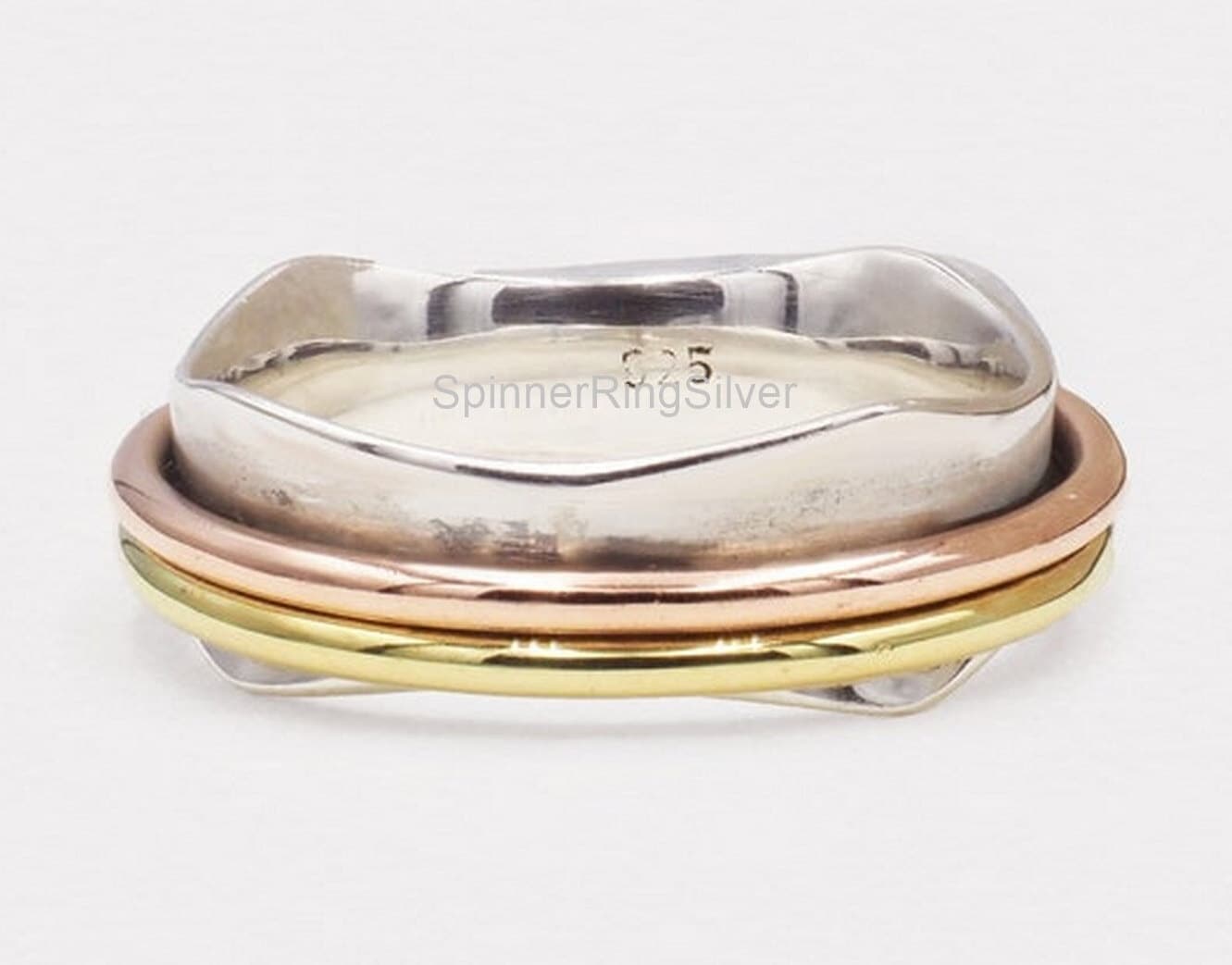 Massiver Silber Spinner Ring, 925 Sterling Daumen Frauen Boho Meditation Handgemachter Schmuck Geschenk, Sk167 von SpinnerRingSilver