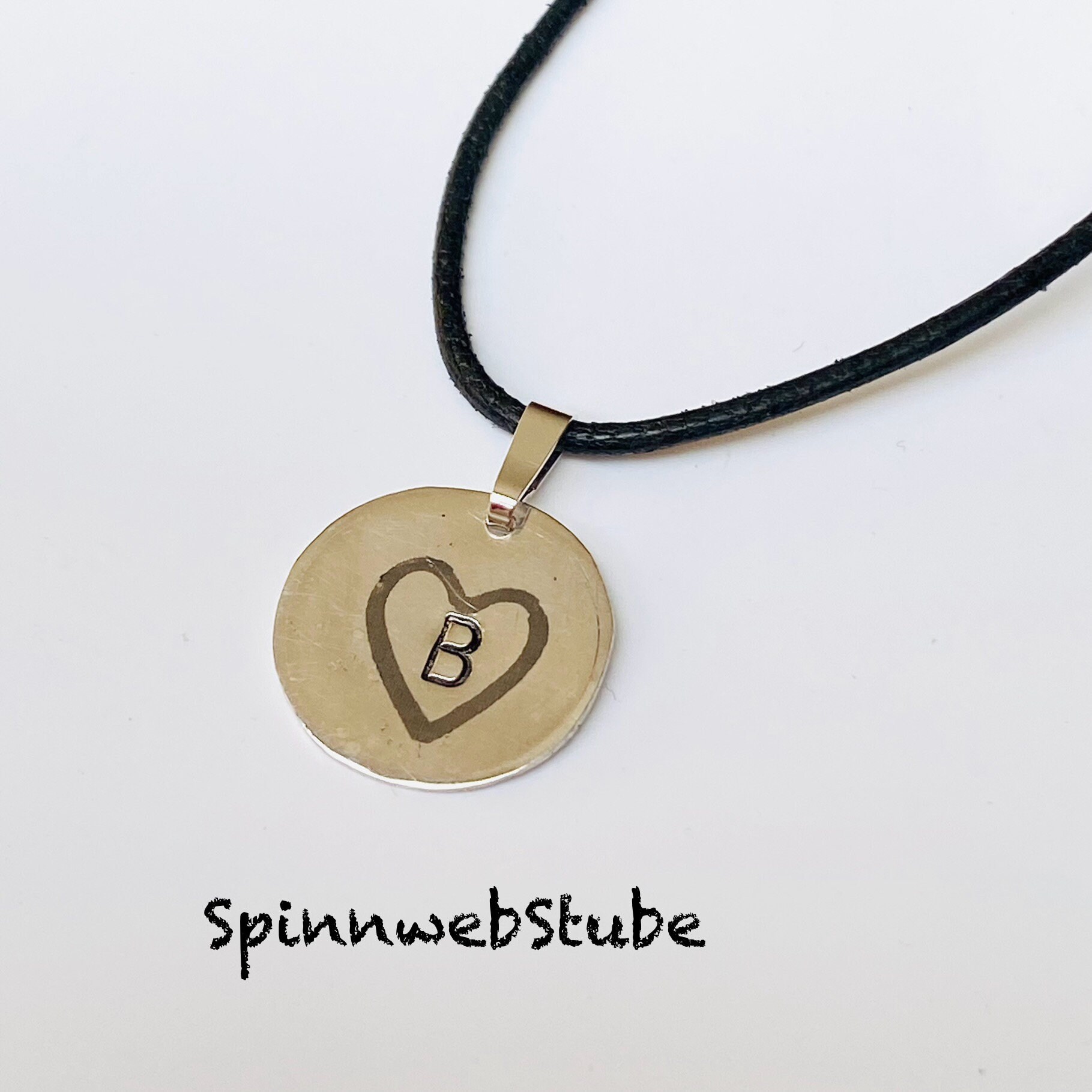 Anhänger Aus Silber „Herzgravur" von SpinnwebStube