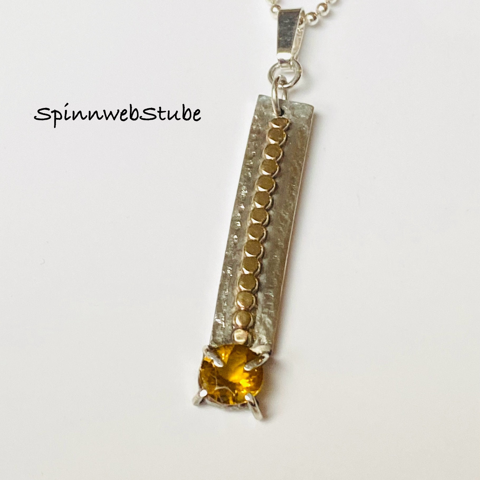 Anhänger Aus Silber Und Gold „Mit Goldberyll" von SpinnwebStube