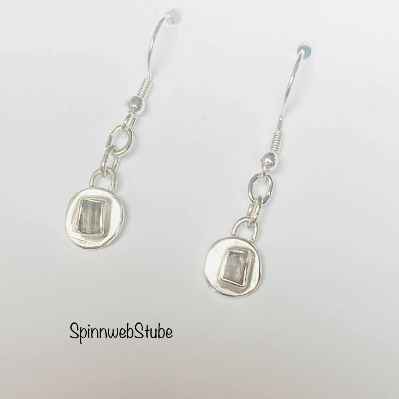 Hängeohrringe Aus Silber „Rosa Turmalin" von SpinnwebStube