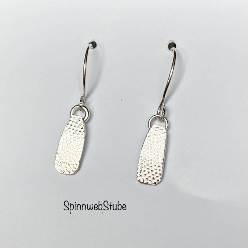 Hängeohrringe Aus Silber "Lederstruktur" von SpinnwebStube