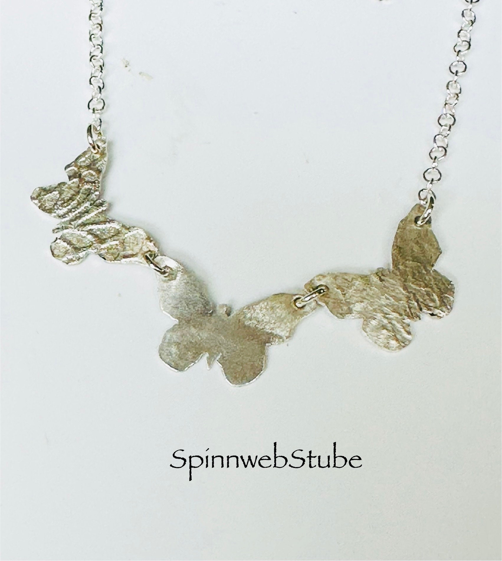 Halskette Aus Silber „Schmetterlinge" von SpinnwebStube
