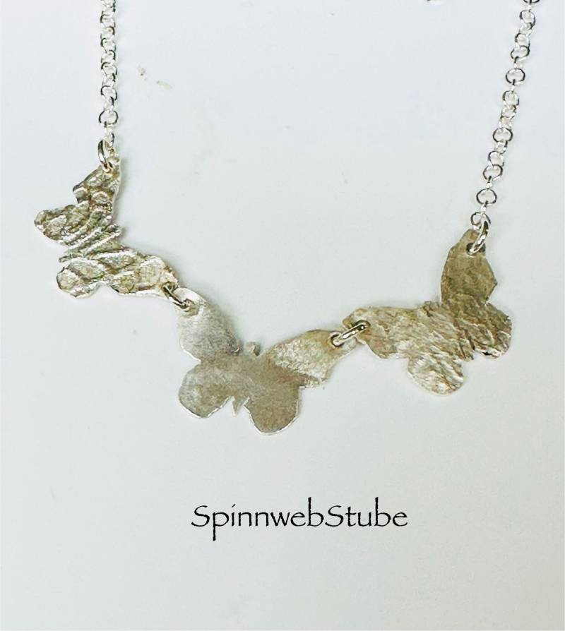 Halskette Aus Silber „Schmetterlinge" von SpinnwebStube