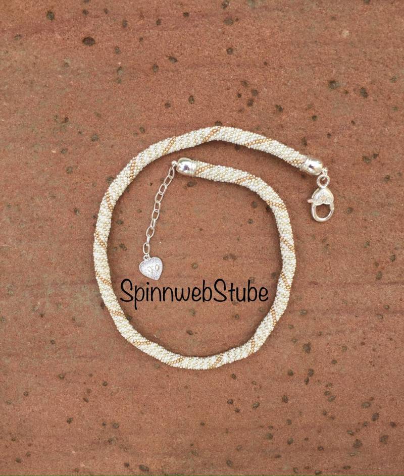 Perlenkette "Gold Und Silber" von SpinnwebStube