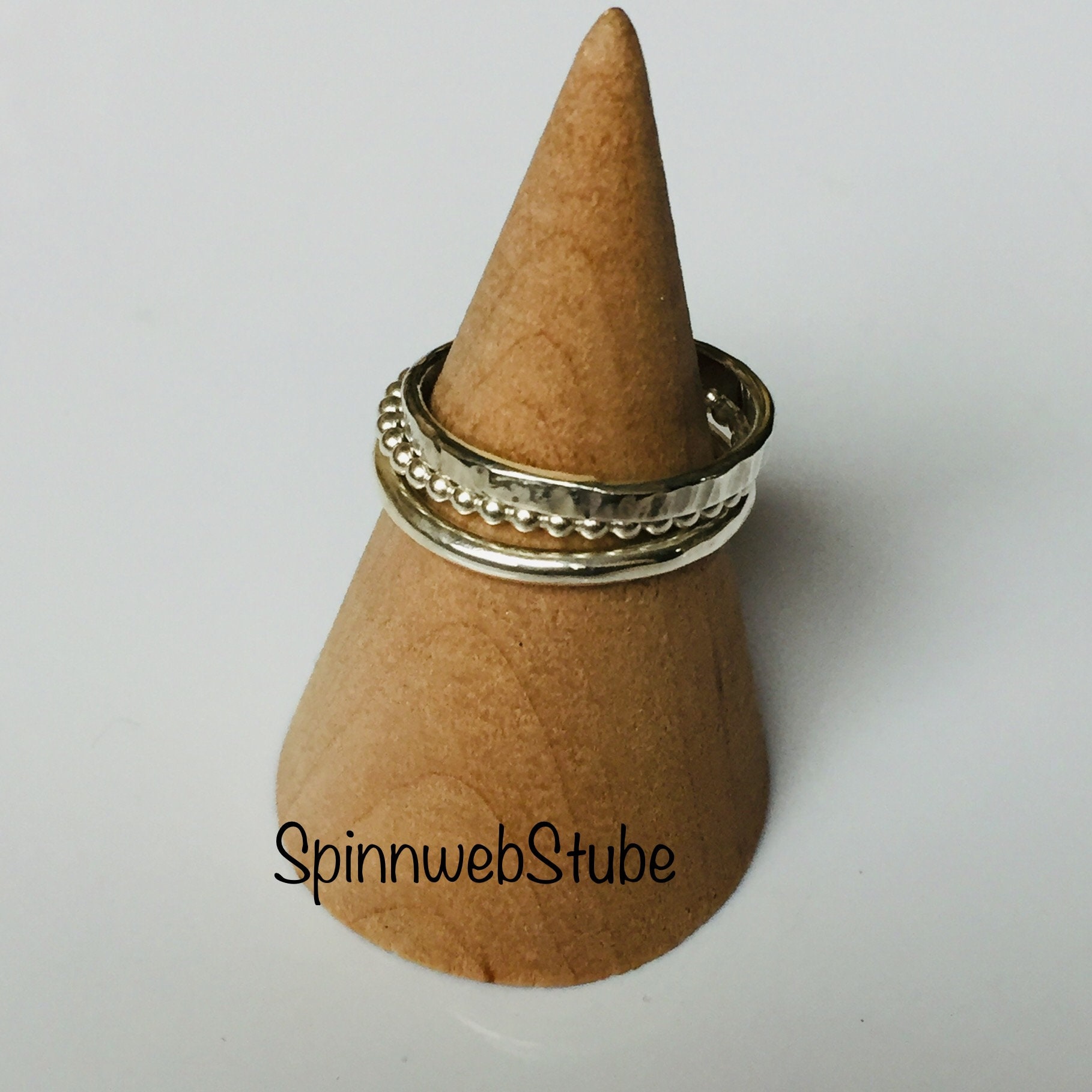 Silberringe "Dreifach Set", Stapelringe Handgearbeitet von SpinnwebStube