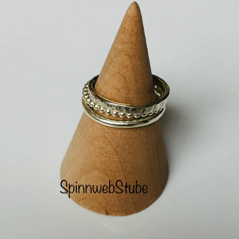 Silberringe "Dreifach Set", Stapelringe Handgearbeitet von SpinnwebStube