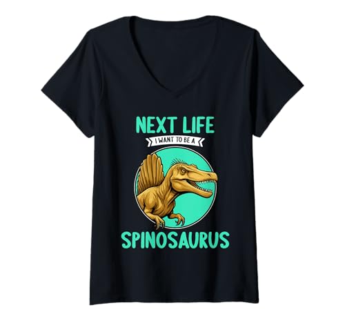 Damen Spinosaurier Spinosaurus T-Shirt mit V-Ausschnitt von Spinosaurier Spinosaurus Tier Shop