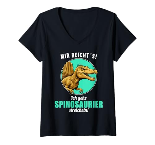 Damen Spinosaurier Spinosaurus T-Shirt mit V-Ausschnitt von Spinosaurier Spinosaurus Tier Shop