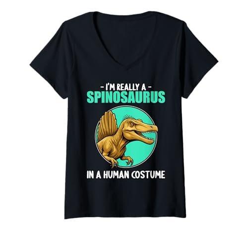 Damen Spinosaurier Spinosaurus T-Shirt mit V-Ausschnitt Damen Spinosaurier Spinosaurus T-Shirt mit V-Ausschnitt von Spinosaurier Spinosaurus Tier Shop