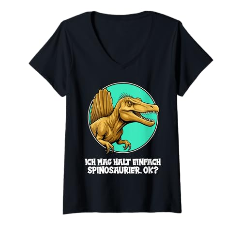 Damen Spinosaurier Spinosaurus T-Shirt mit V-Ausschnitt von Spinosaurier Spinosaurus Tier Shop
