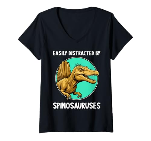 Damen Spinosaurier Spinosaurus T-Shirt mit V-Ausschnitt Damen Spinosaurier Spinosaurus T-Shirt mit V-Ausschnitt von Spinosaurier Spinosaurus Tier Shop