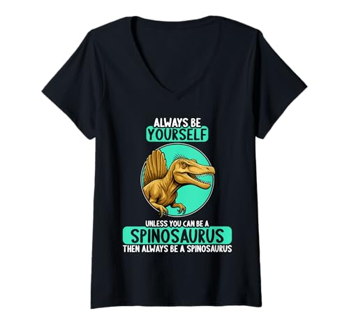 Damen Spinosaurier Spinosaurus T-Shirt mit V-Ausschnitt Damen Spinosaurier Spinosaurus T-Shirt mit V-Ausschnitt von Spinosaurier Spinosaurus Tier Shop