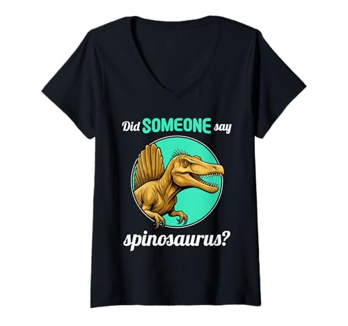 Damen Spinosaurier Spinosaurus T-Shirt mit V-Ausschnitt Damen Spinosaurier Spinosaurus T-Shirt mit V-Ausschnitt von Spinosaurier Spinosaurus Tier Shop